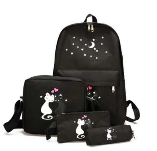 Cat Design Backpack, Pack Of 4