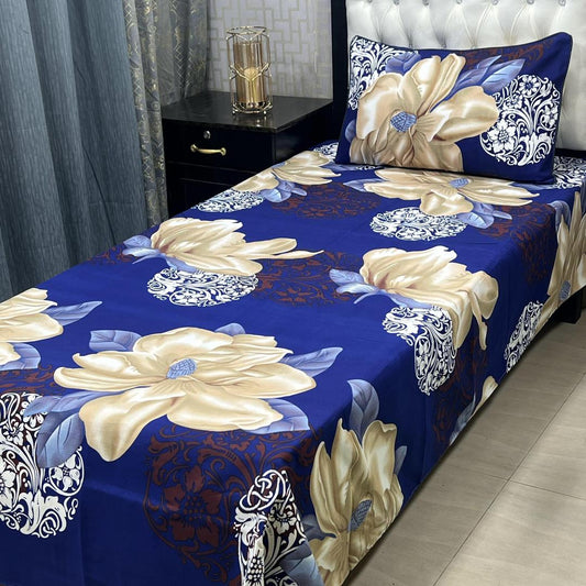 2 Pieces Crystal Cotton Printed Single Bed Sheet