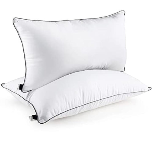 2 Pieces Ball Fiber Polyester Plain Bed Pillow