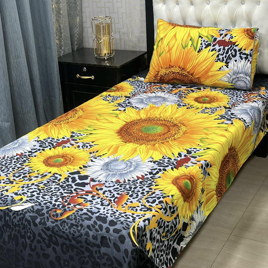 2 Pieces Crystal Cotton Printed Single Bed Sheet