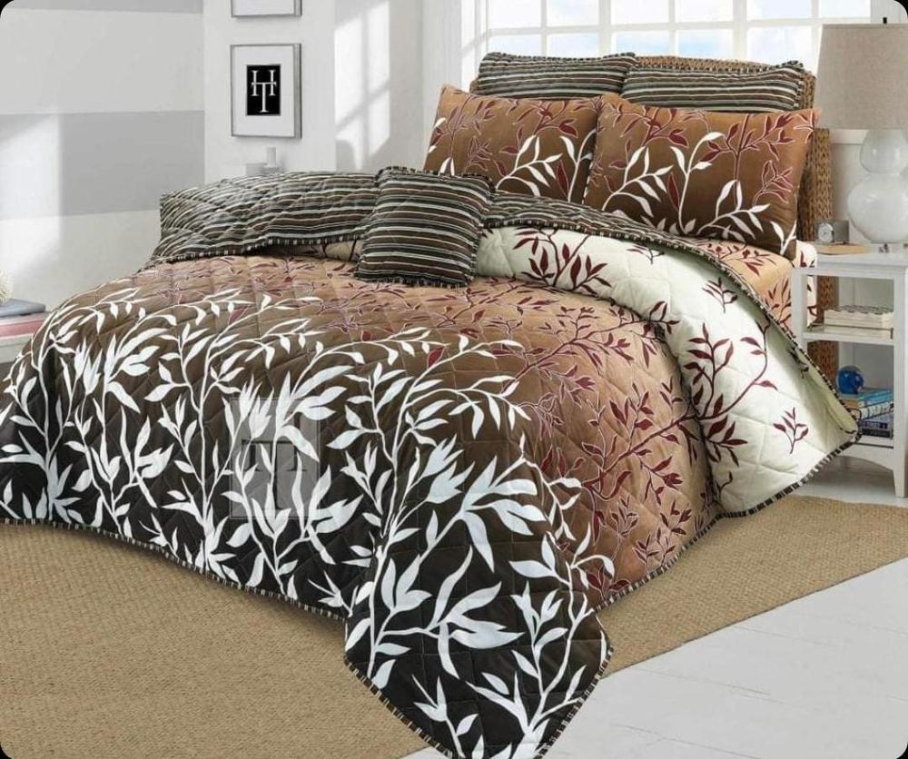 7 Pieces Cotton Printed Comforter Set