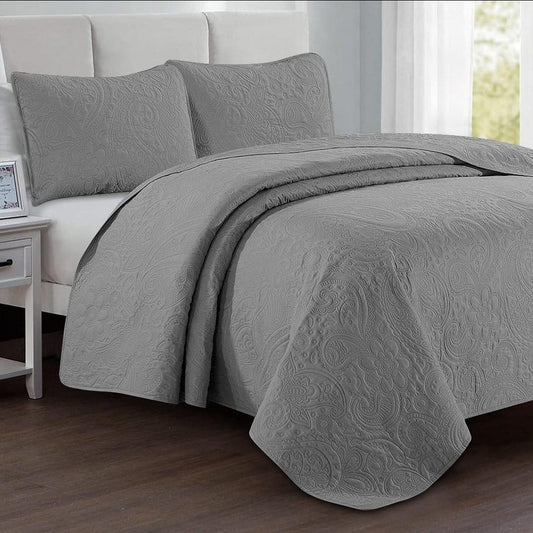 3 Pieces Mix Cotton Quilted Bedspread