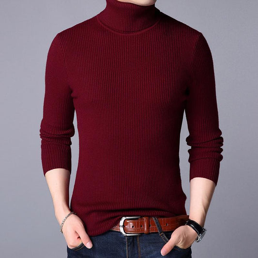 1 Piece Men's Ribbed Plain Highneck