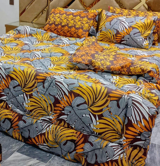 6 Pieces Cotton Salonica Printed Double Bed Razai Set