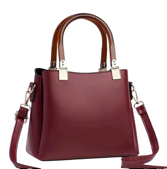 Leather Plain Shoulder Bag For Women