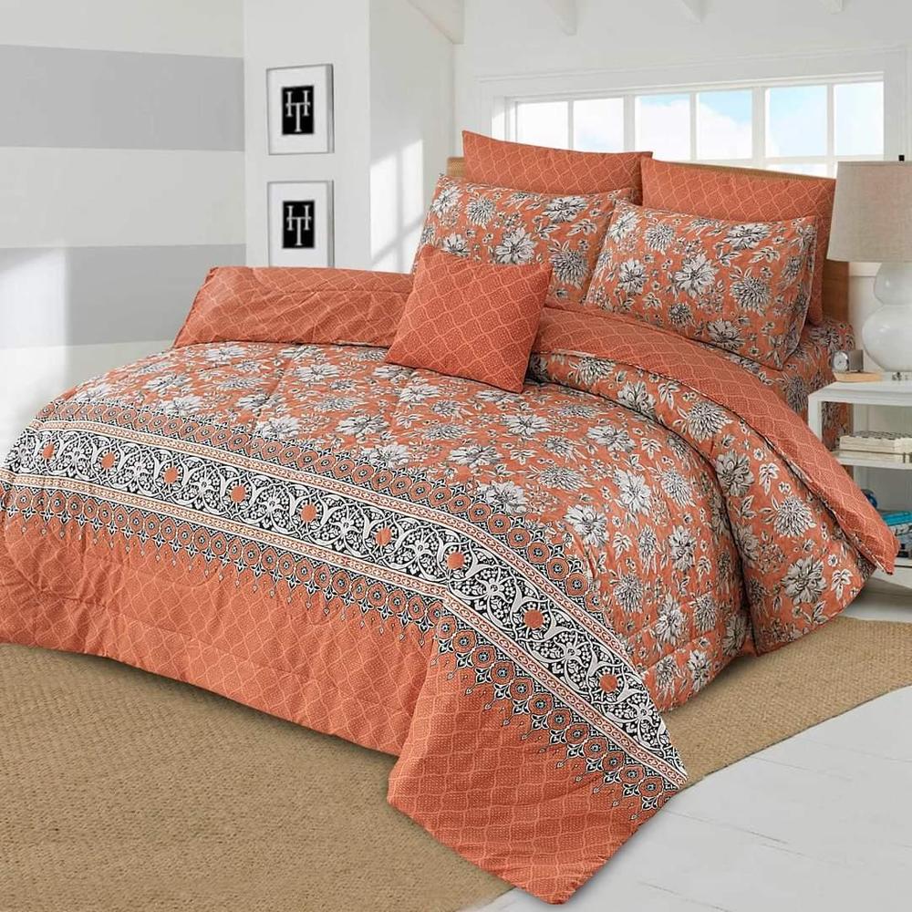 7 Pieces Cotton Printed Comforter Set