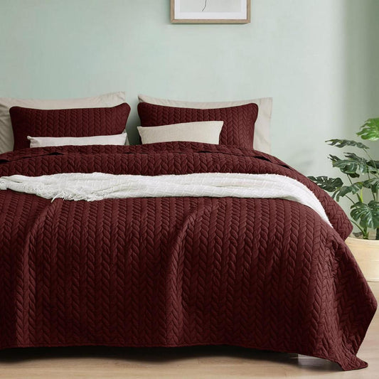 3 Pieces Mix Cotton Quilted Bedspread