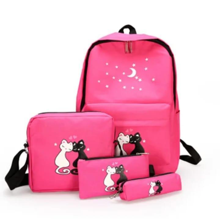 Cat Design Backpack, Pack Of 4