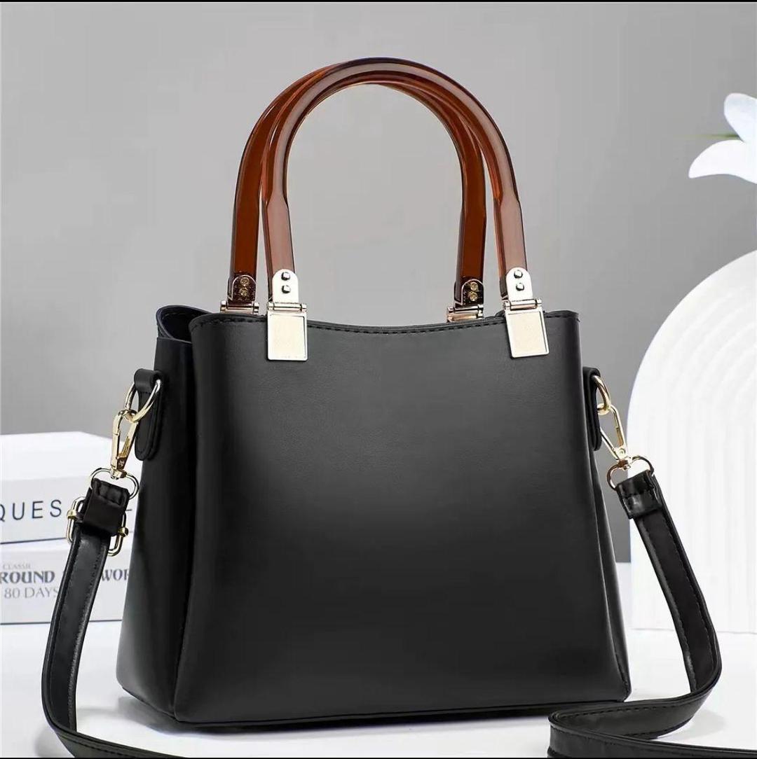 Leather Plain Shoulder Bag For Women