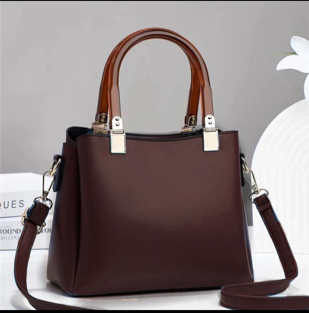 Leather Plain Shoulder Bag For Women