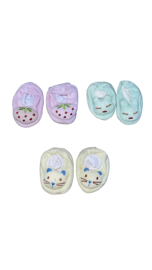 Baby Fleece Booties Pair, Pack Of 3