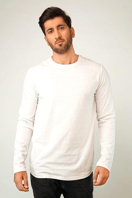 1 Piece Men's Stitched Jersey Plain T Shirt White