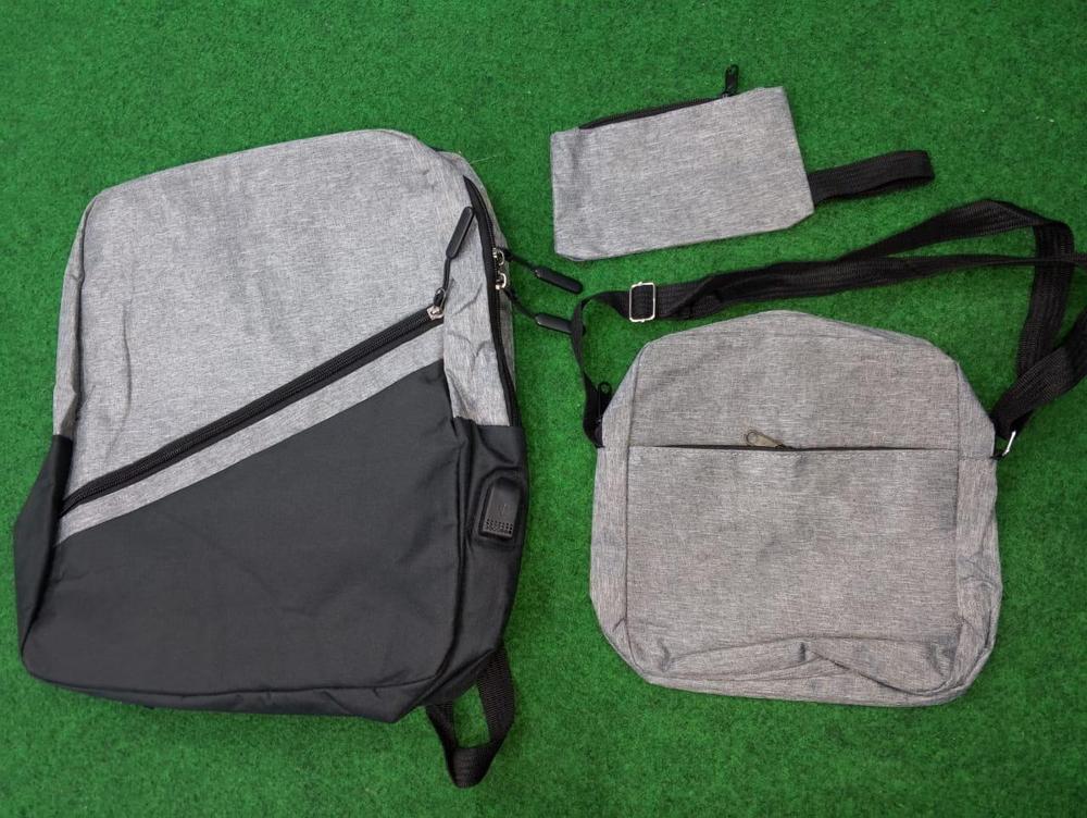 3 In 1 Set Of Laptop Bag With Usb Port Backpack