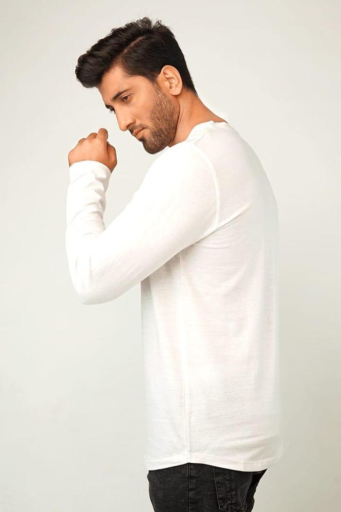 1 Piece Men's Stitched Jersey Plain T Shirt White