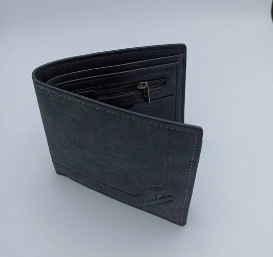 Plain Leather Bi Fold Wallet