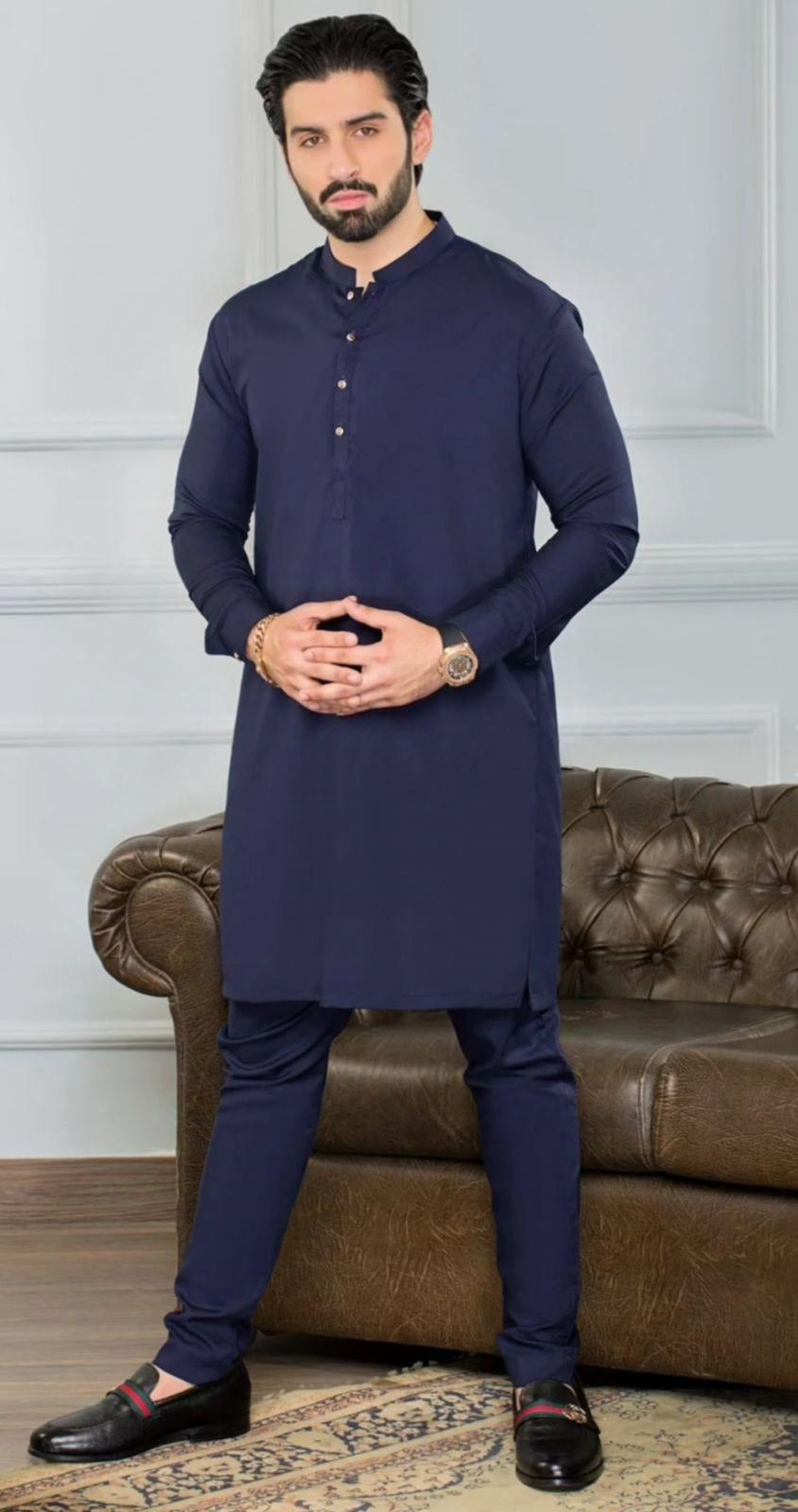 Stitched Wash And Wear Plain Suit For Men