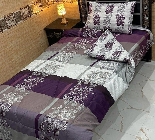 4 Pieces Cotton Salonica Printed Razai Set