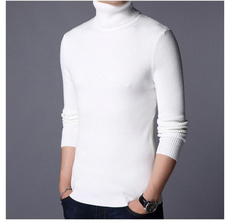 1 Piece Men's Ribbed Plain Highneck